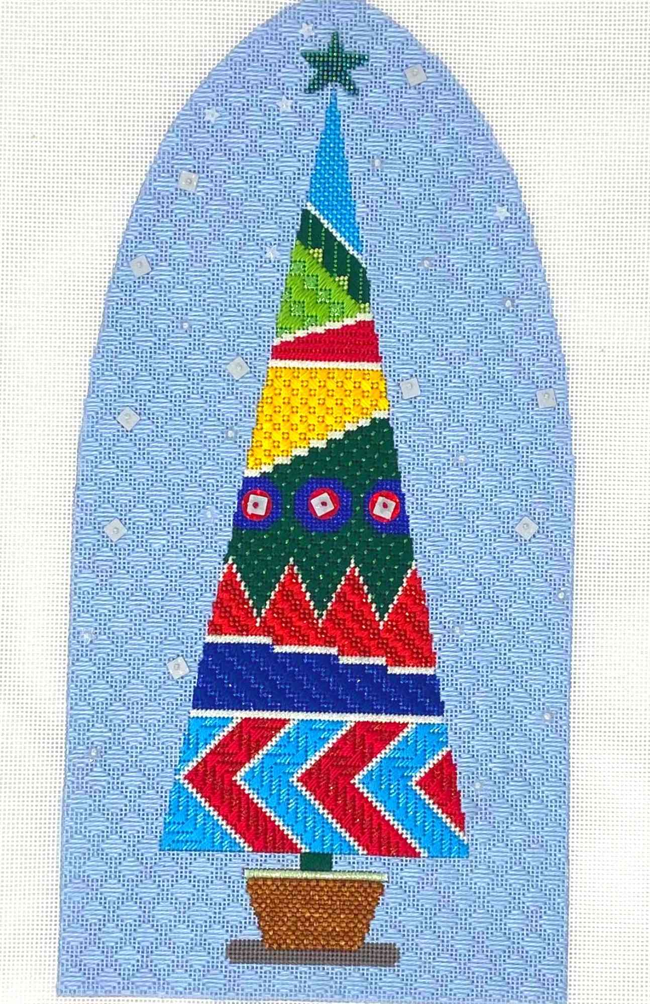 Patterned Tree - Green Star