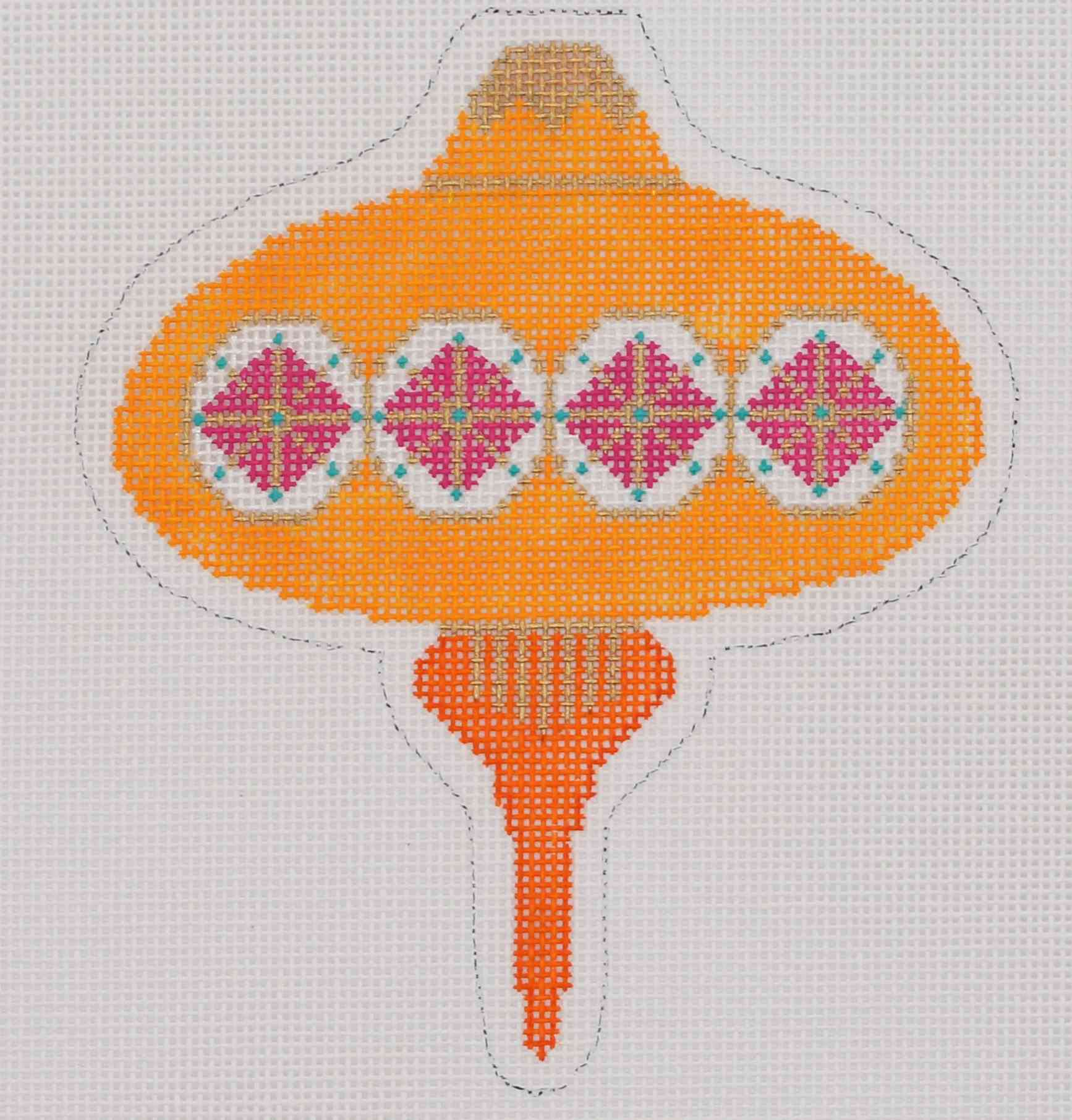 Orange Spaceship Bauble - Mid-Century Ornament