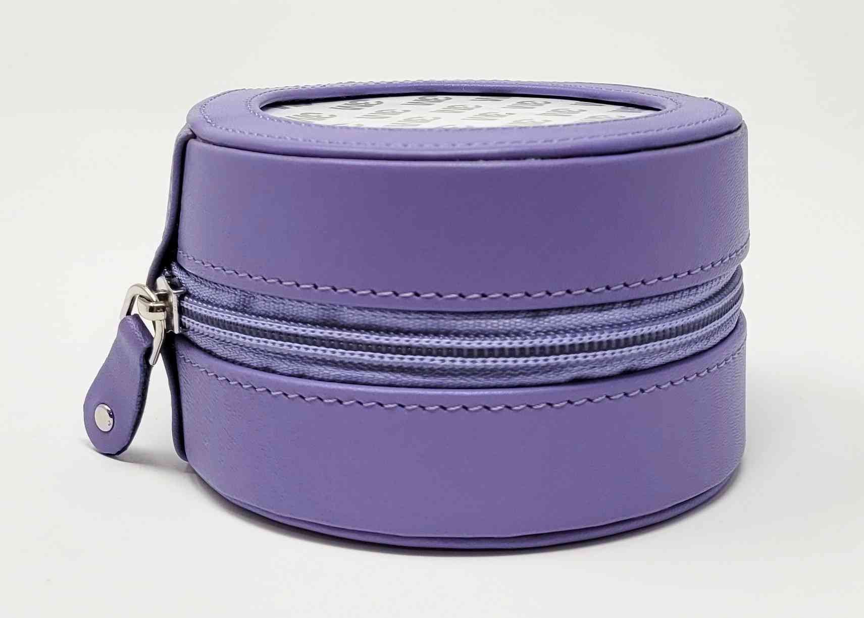 Round Leather Case 4" - Assorted Colors - Lavender