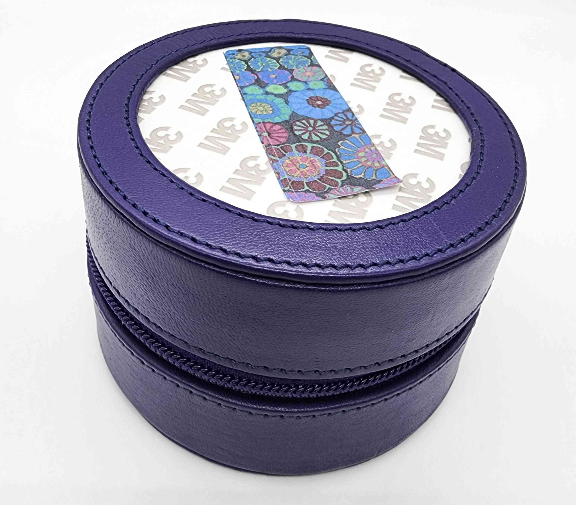 Round Leather Case 4" - Assorted Colors - MedPurple