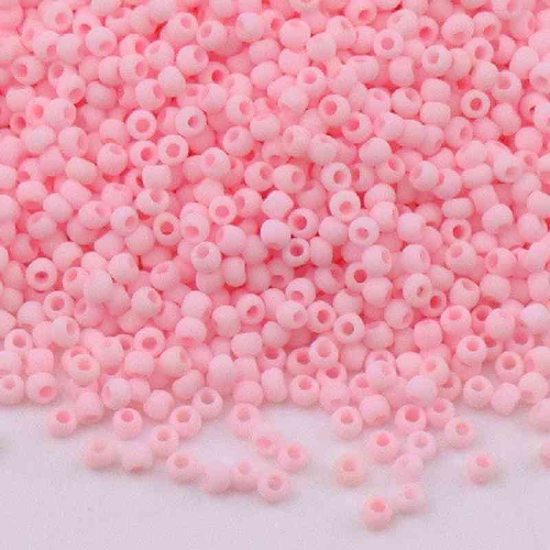 Frosted Glass Beads - Pink