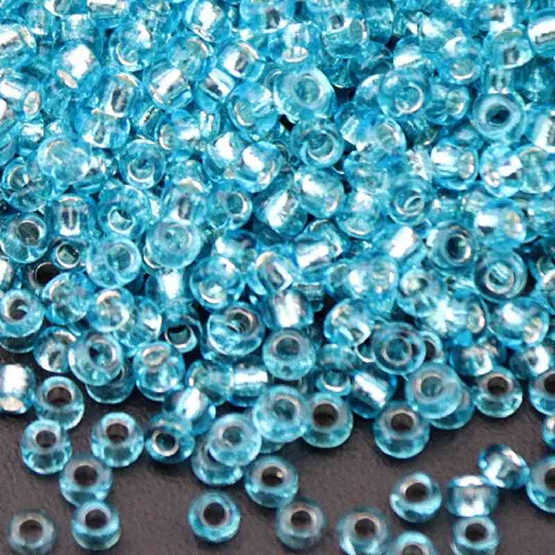 Silvery Seed Beads - Lake Blue