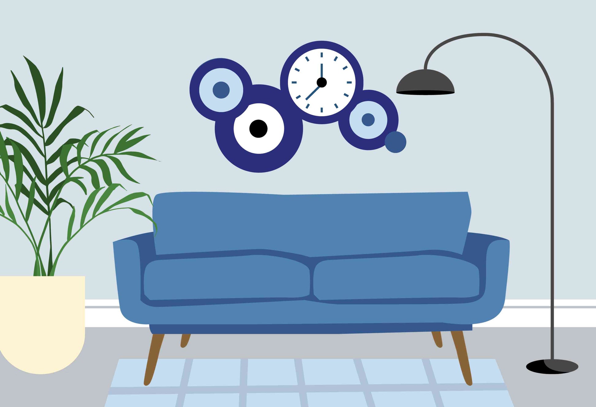 Blue Theme Living Room