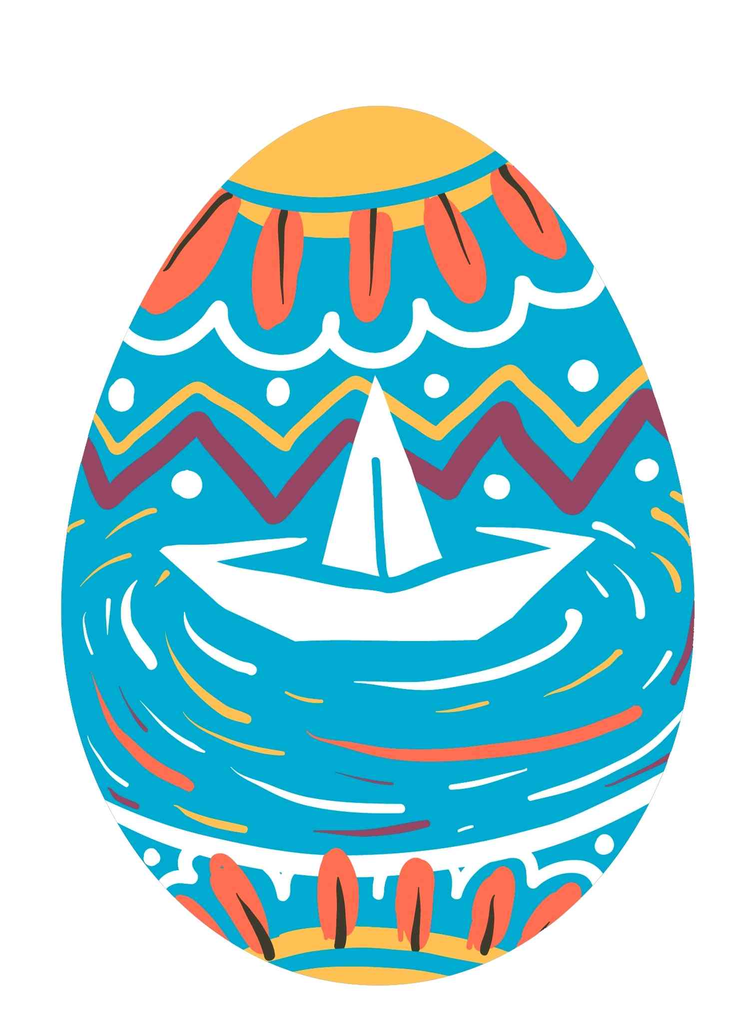 Whimsical Paper Boat Egg