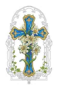 Cross & lilies
