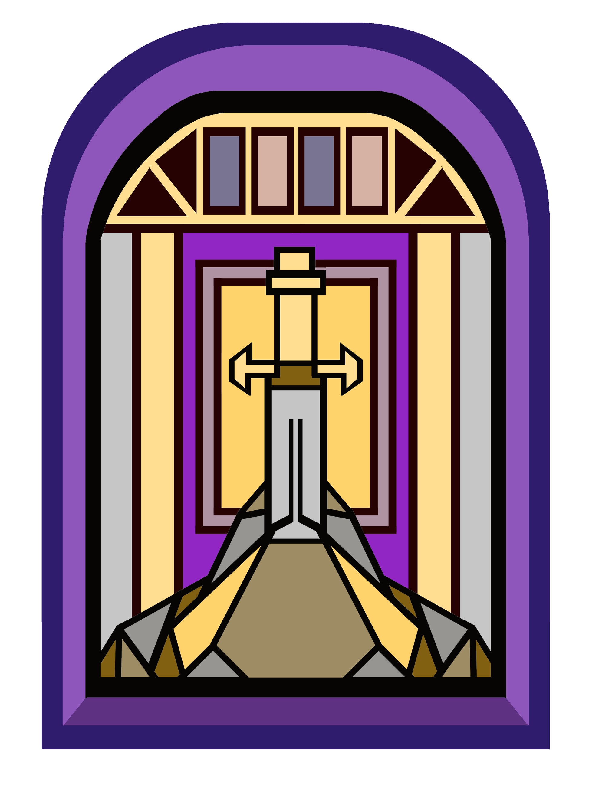 Sword Glass stained window