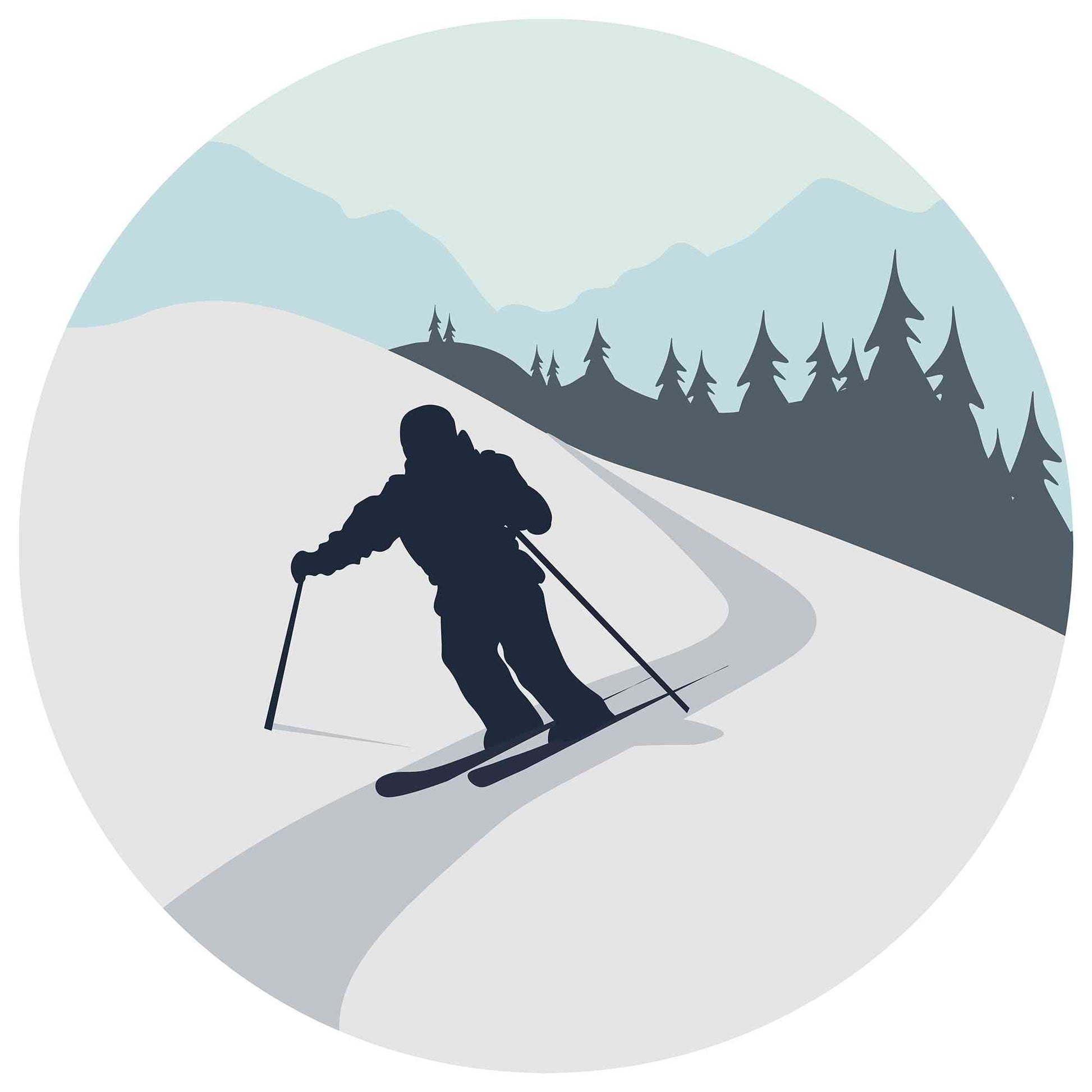 Snow skiing ornament 1