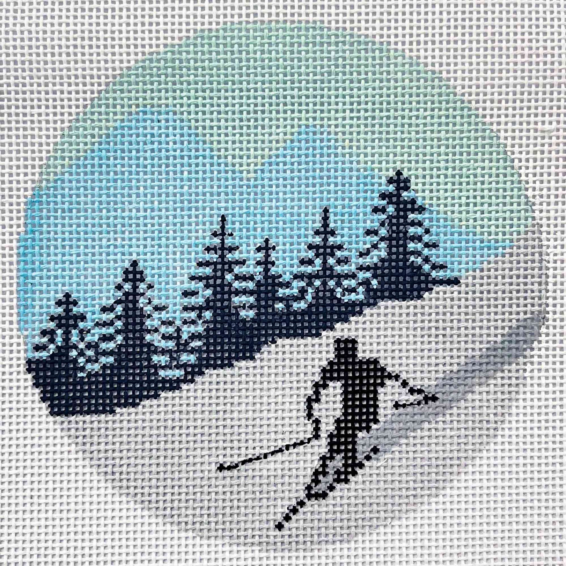 Snow skiing ornament