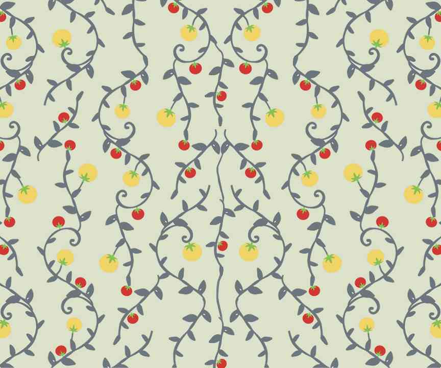 Leaves Pattern with tomatoes