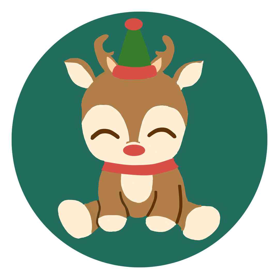 Christmas - Cute Dear with Green Hat