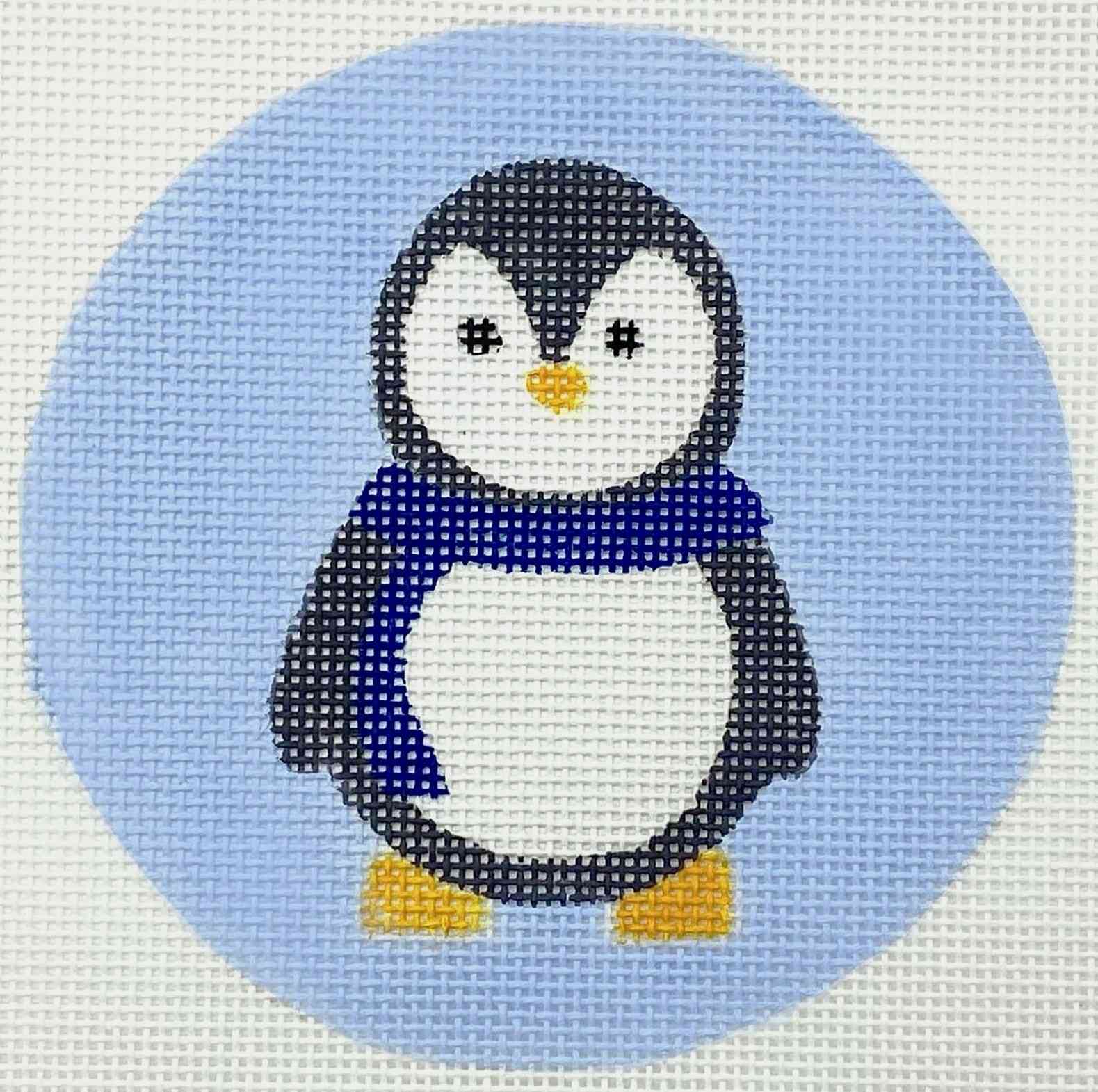 Penguin with blue scarf