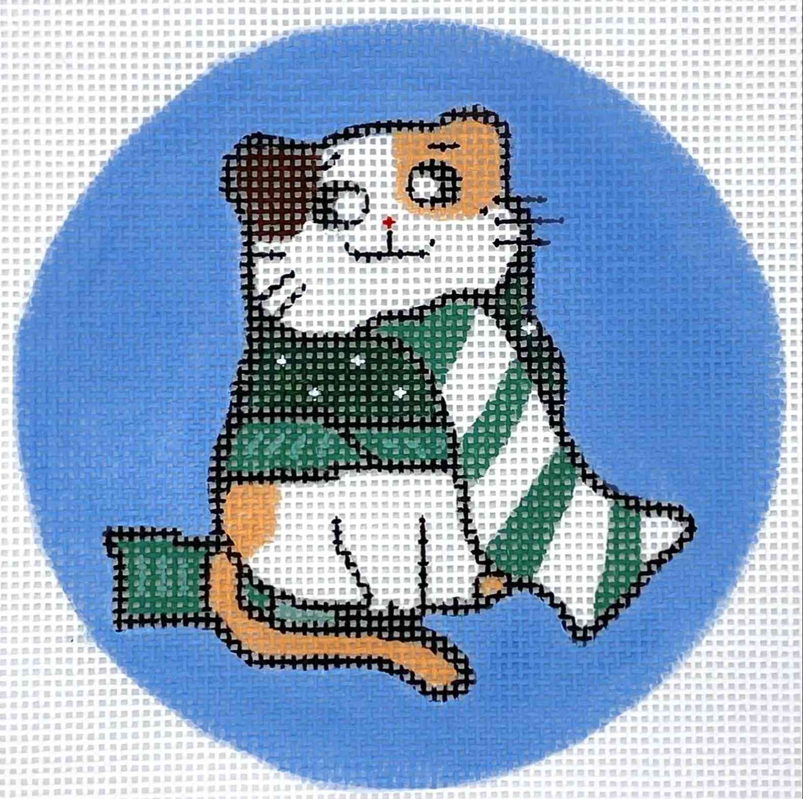 Christmas- Kitten with green scarf