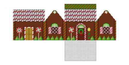 Chocolate, Peppermint Sticks, 3D gingerbread house