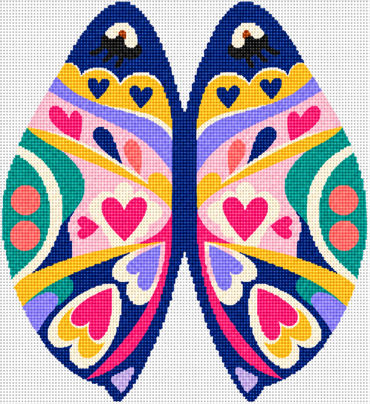 Threading Service Chin Wings of Wonder - Hearts in Flight – The Needlepointer
