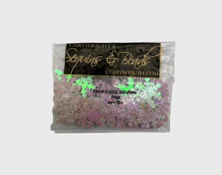 24 mm dia Snowflake Sequin - pkg of 100