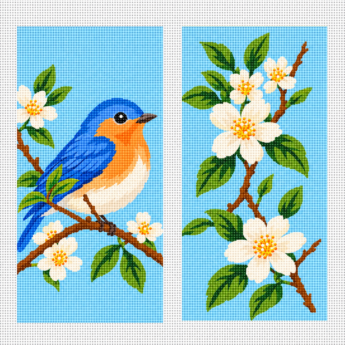 Eyeglasses Case - Bluebird Blossoms – The Needlepointer