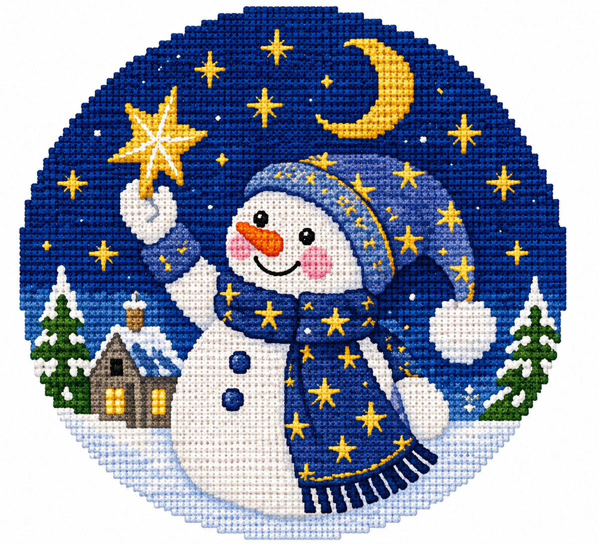Snowman - Starry Night