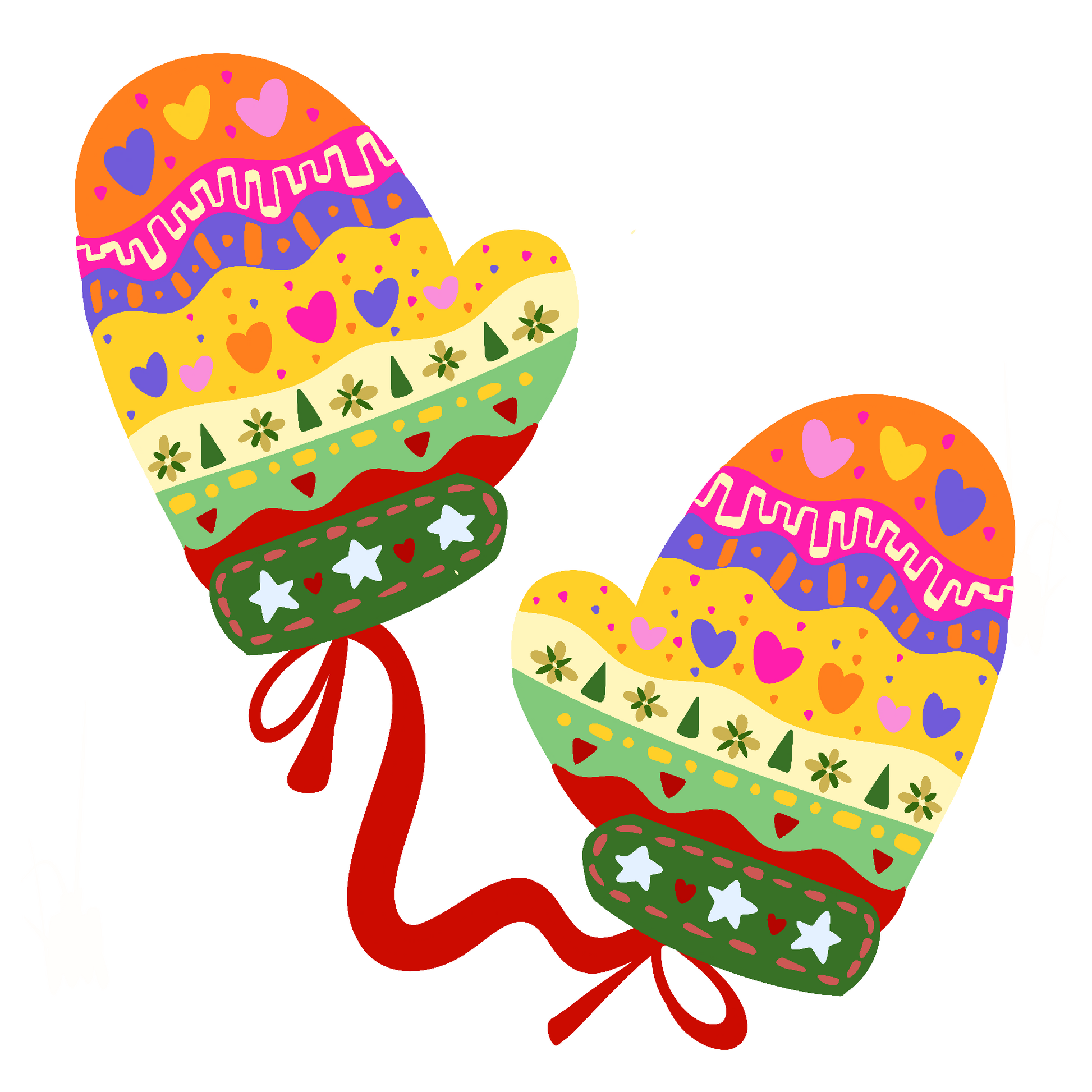 Colorful Patterned Mittens