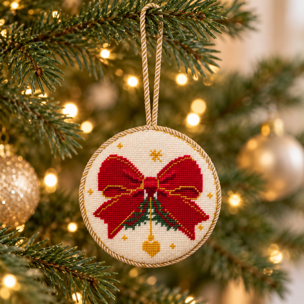 Red Bow Christmas Ornament Kit – Beginner Level