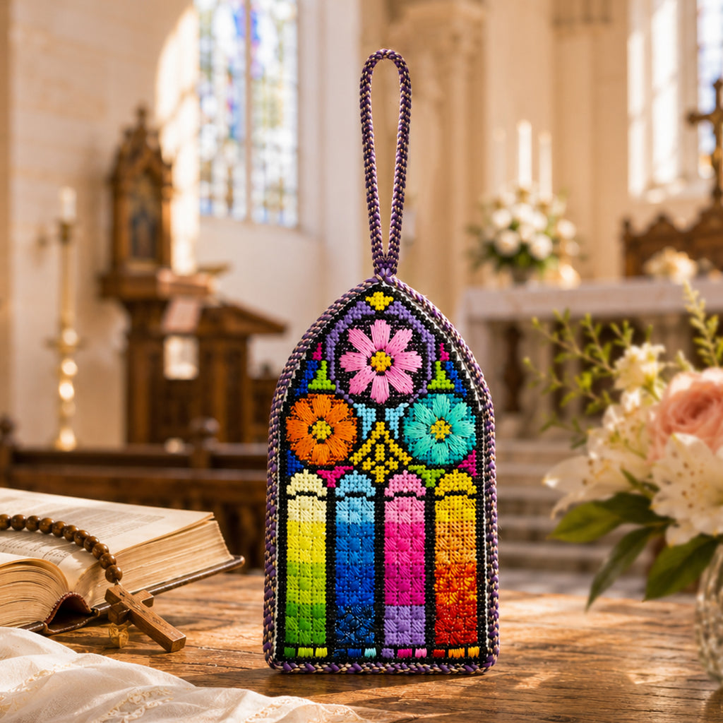 Tinted glass ornament