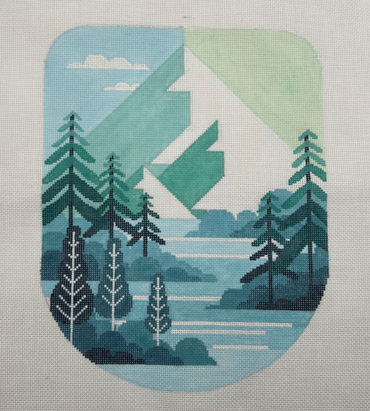 A great mountains is surrounded river