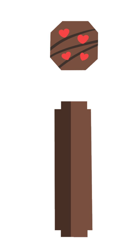 Red heart on a brown design