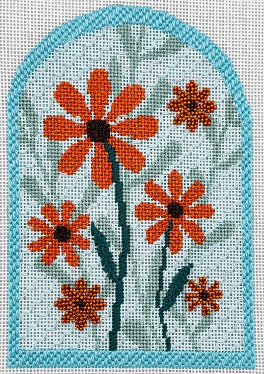 Arched Orange Wildflower Panel