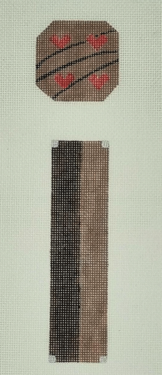 Red heart on a brown design