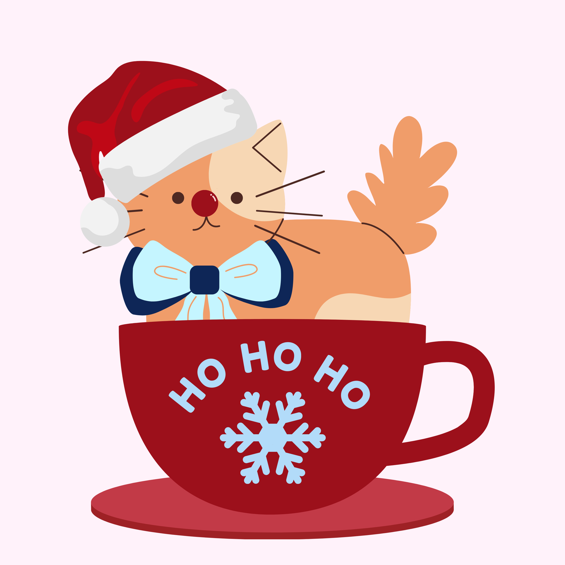 Christmas Cat in Festive Cup