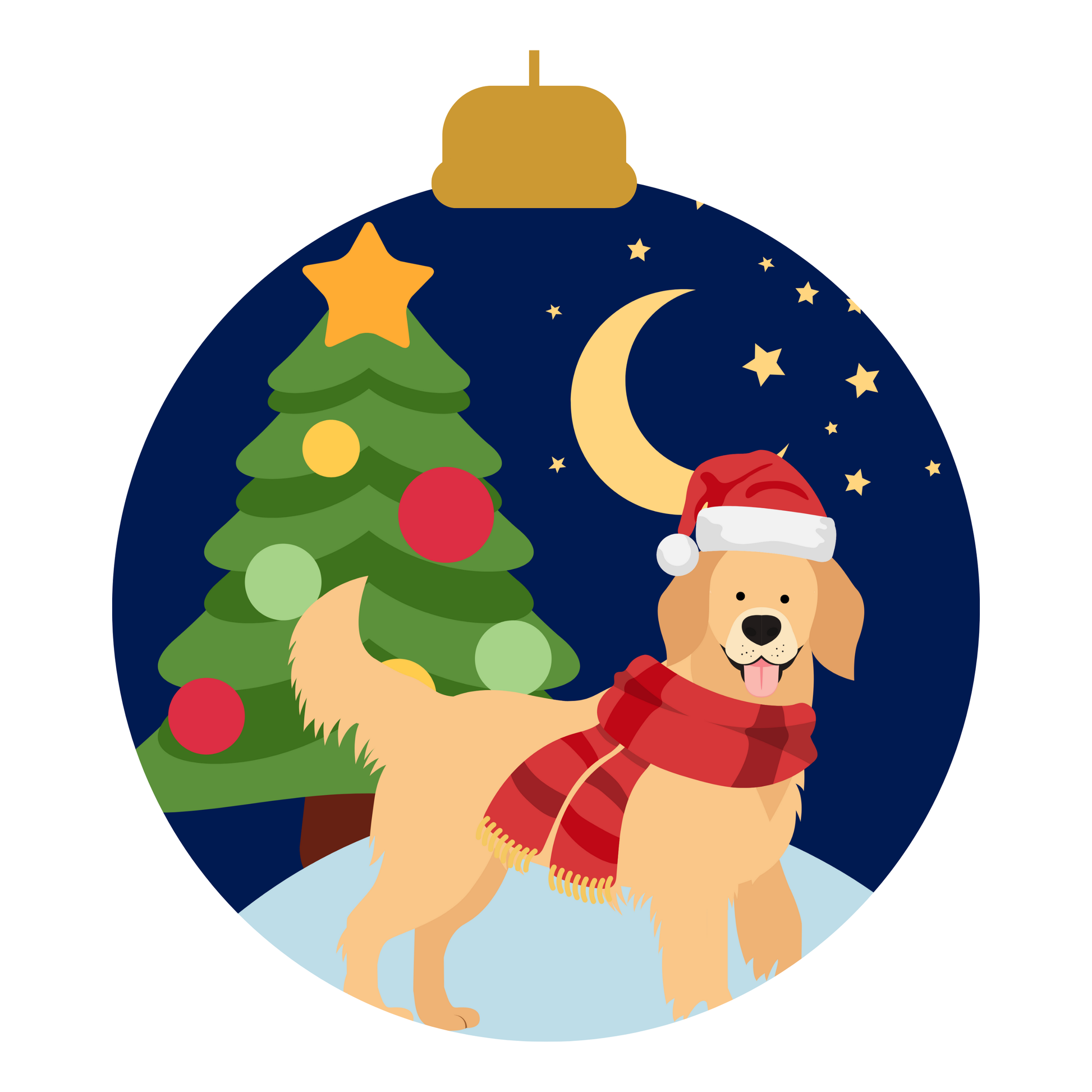 Christmas Dog in Ornament