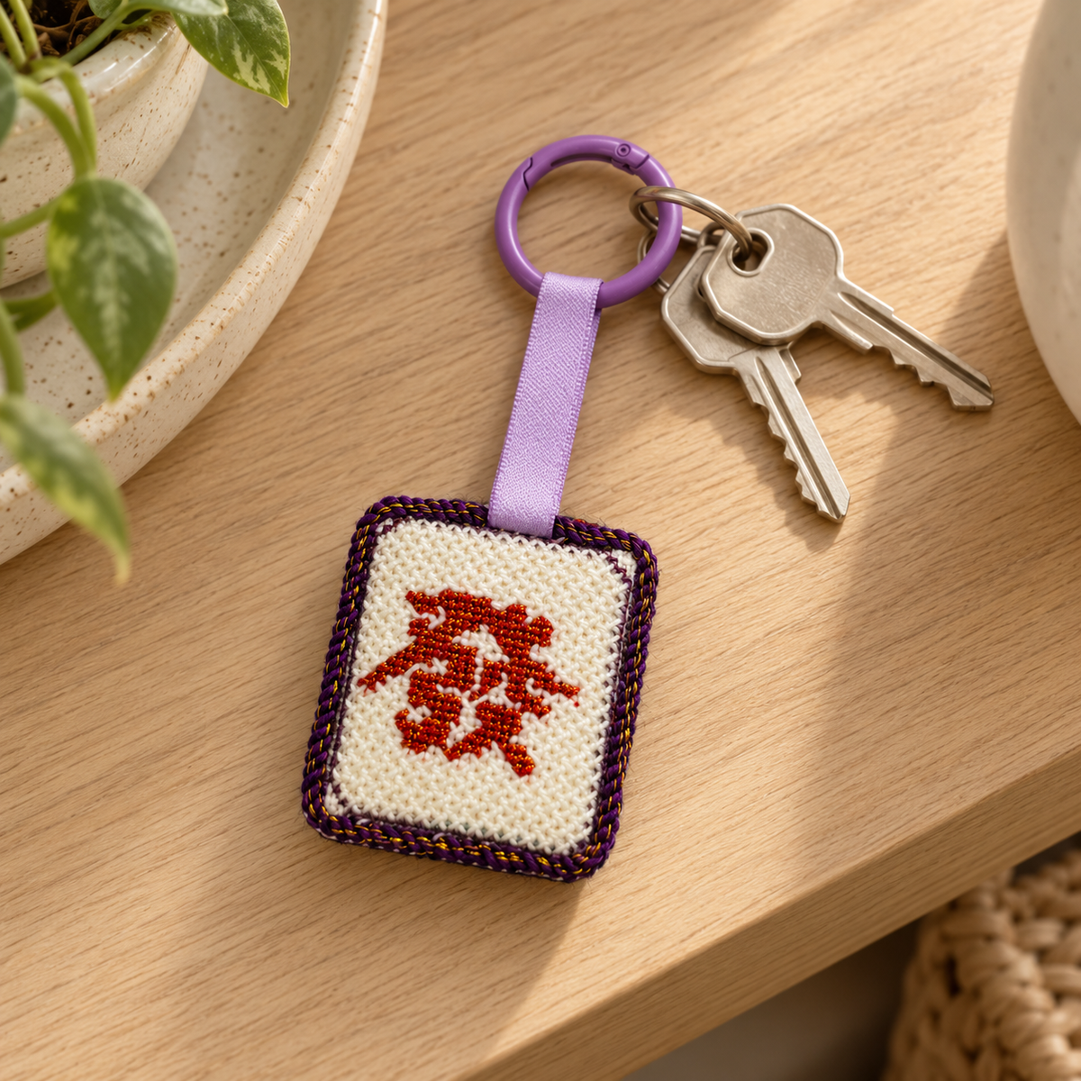Prosperity Mahjong Bag Charm Keychain Kit