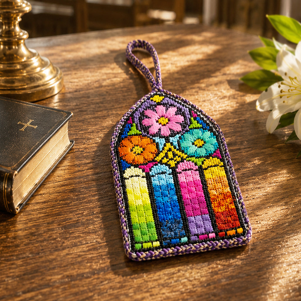 Tinted glass ornament