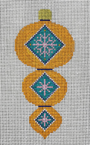 Tri-Tiered Needlepoint Ornament: Pink Snowflake