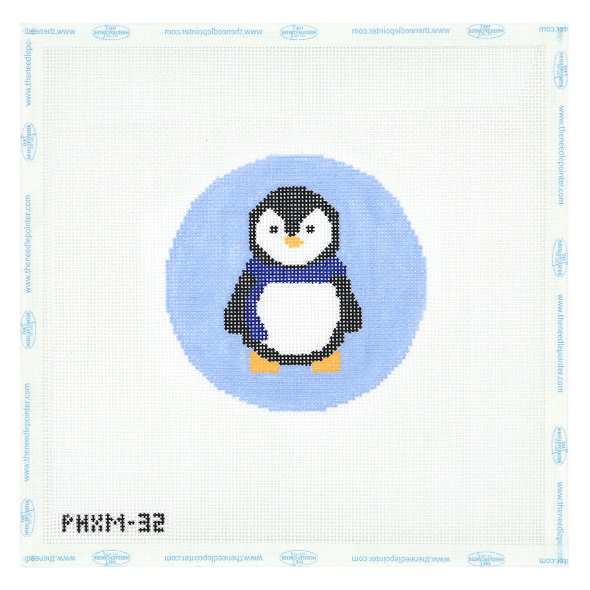 Penguin with blue scarf