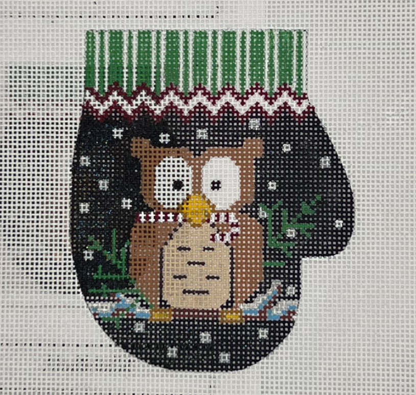 Winter Owl Mitten