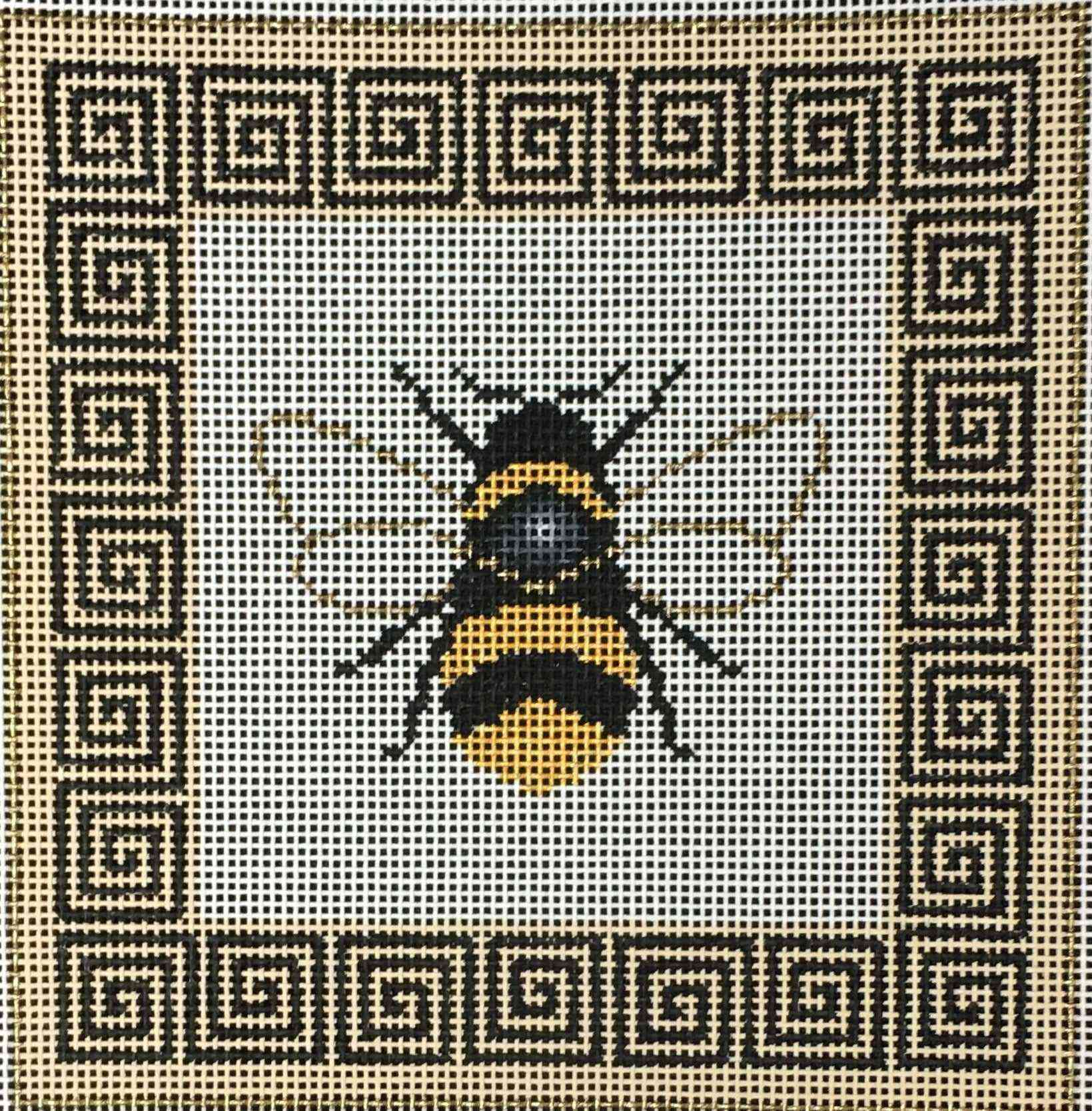 Bee with Greek Key Border