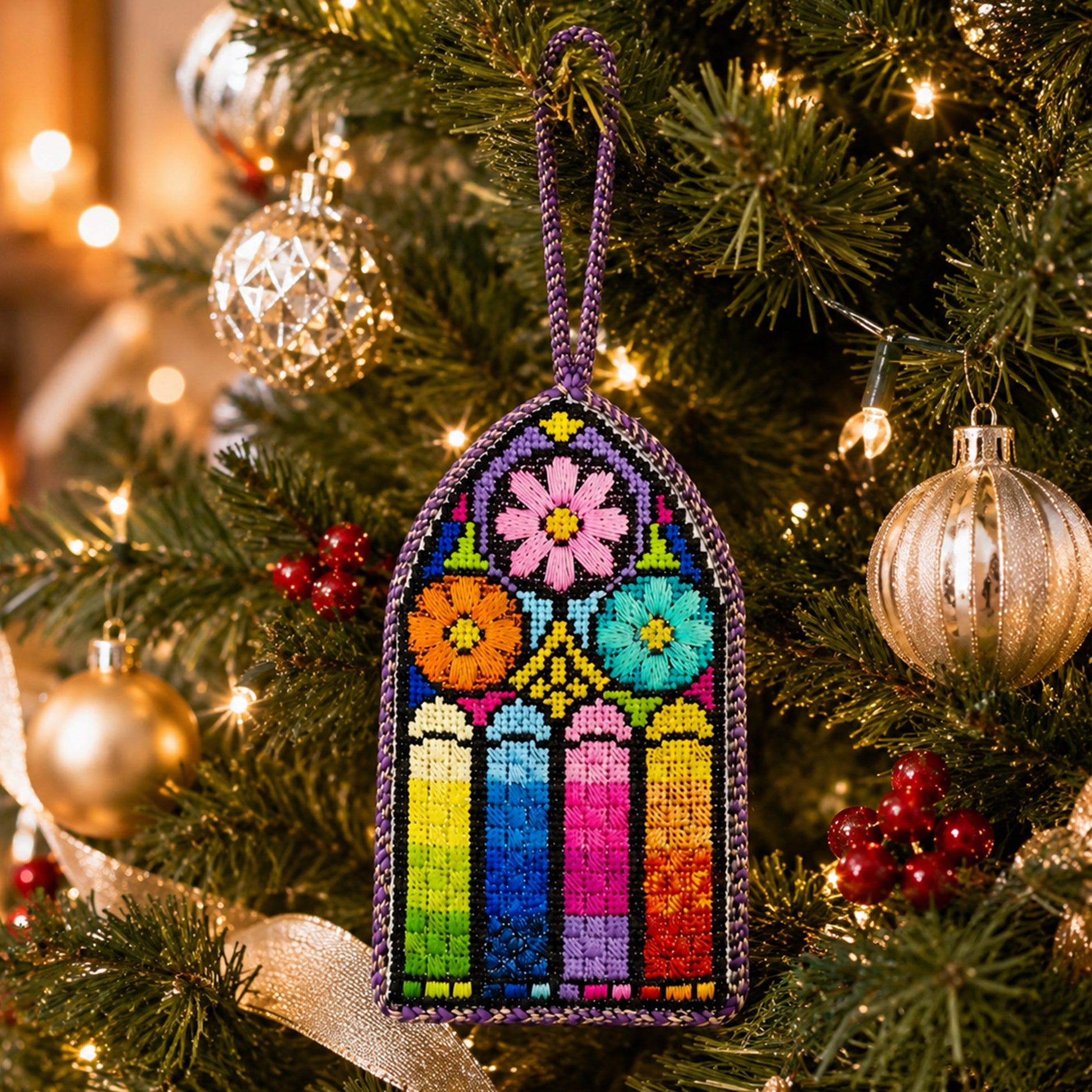 Tinted glass ornament