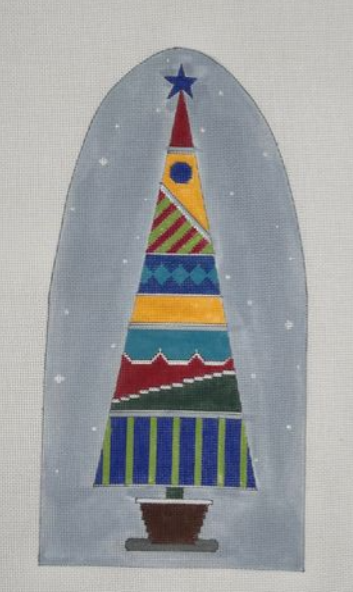 Patterned Tree With Blue Star