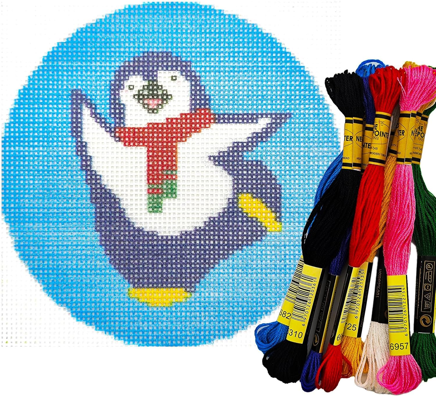 Needlepoint Kits - Christmas Penguin with Scarf