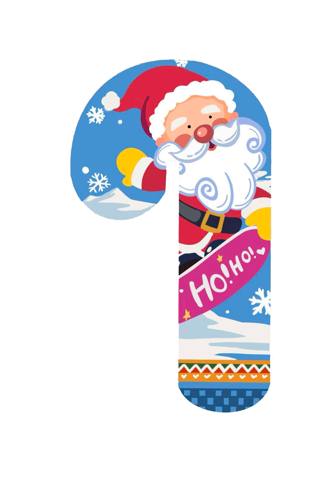 Candy Cane - Snowboarding Santa