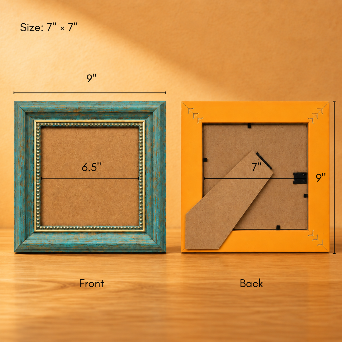 Distressed Beaded Square Canvas Frame