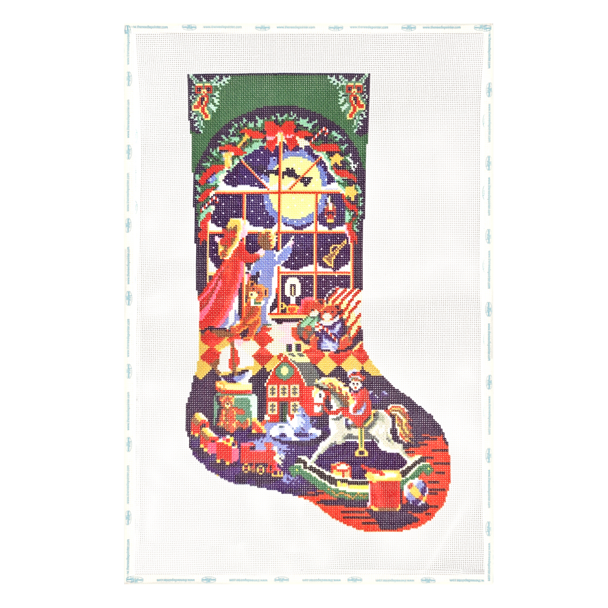Printed Christmas Stockings - Midnight Toy Shop Magic