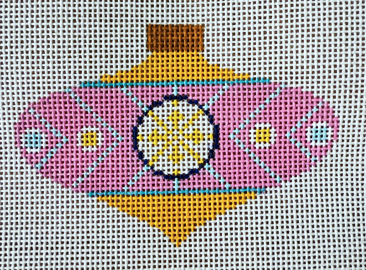 Pink & Yellow Festive Holiday Ornament