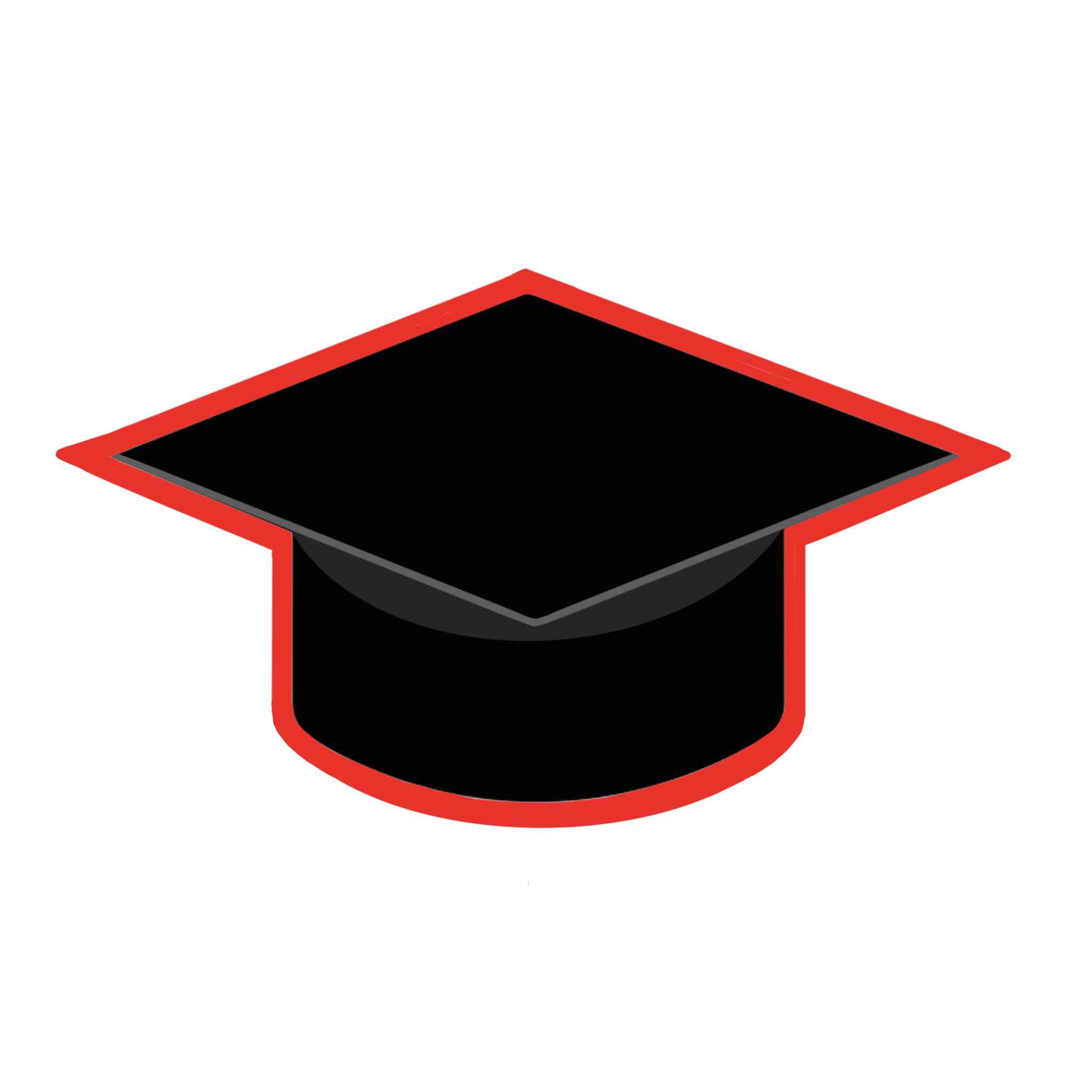 18CT Printed Canvas-Red Graduation Hat
