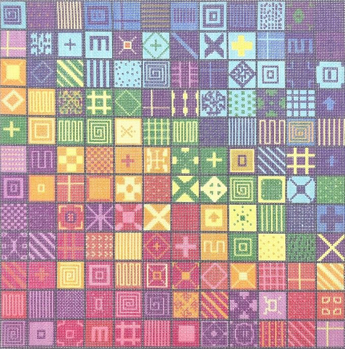 Colorful geometric pattern canvas kit