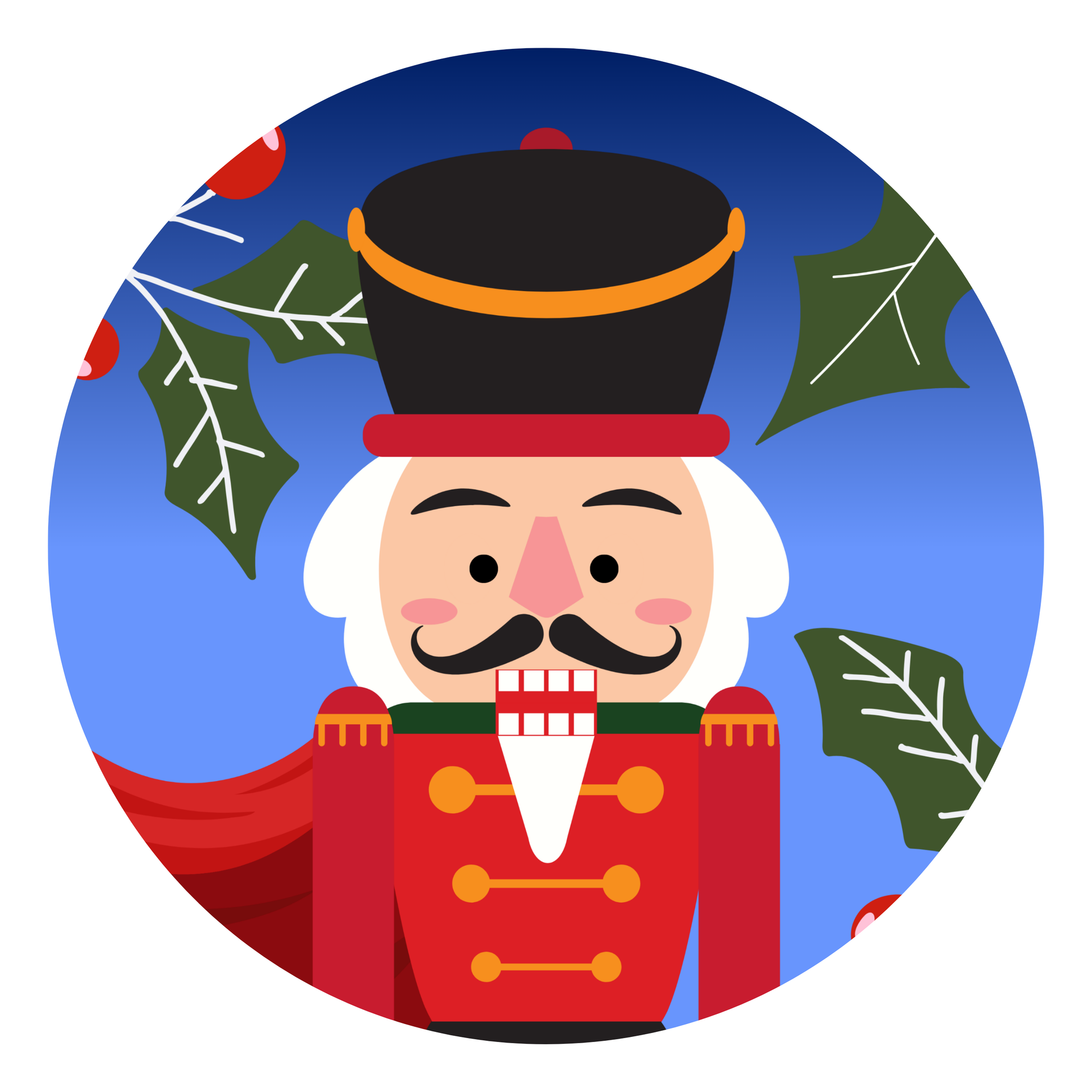 Christmas Nutcracker with Holly