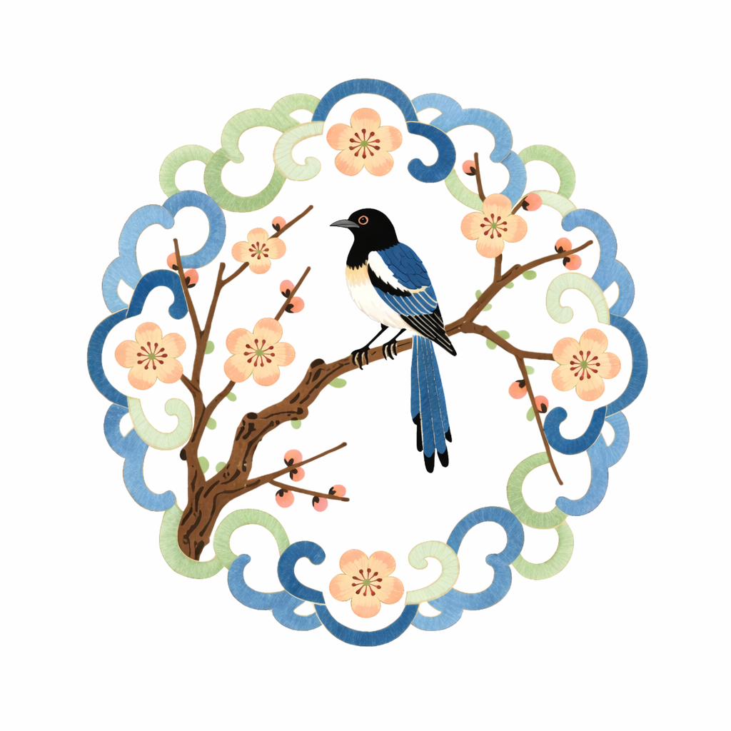 Traditional Chinese Auspicious Motifs - Magpie Heralds Spring