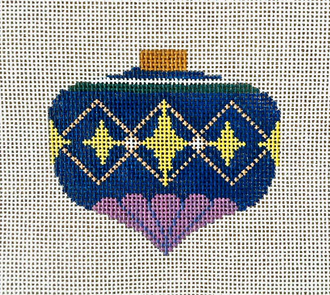 Cheerful Navy Blue Festive Ornament with Yellow Star