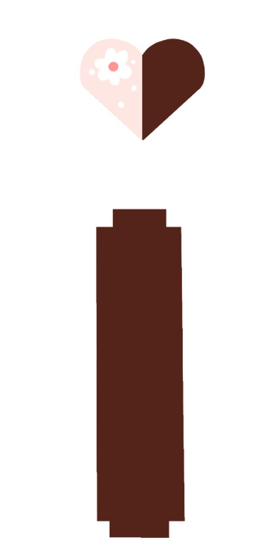 Pink-brown heart melody pattern