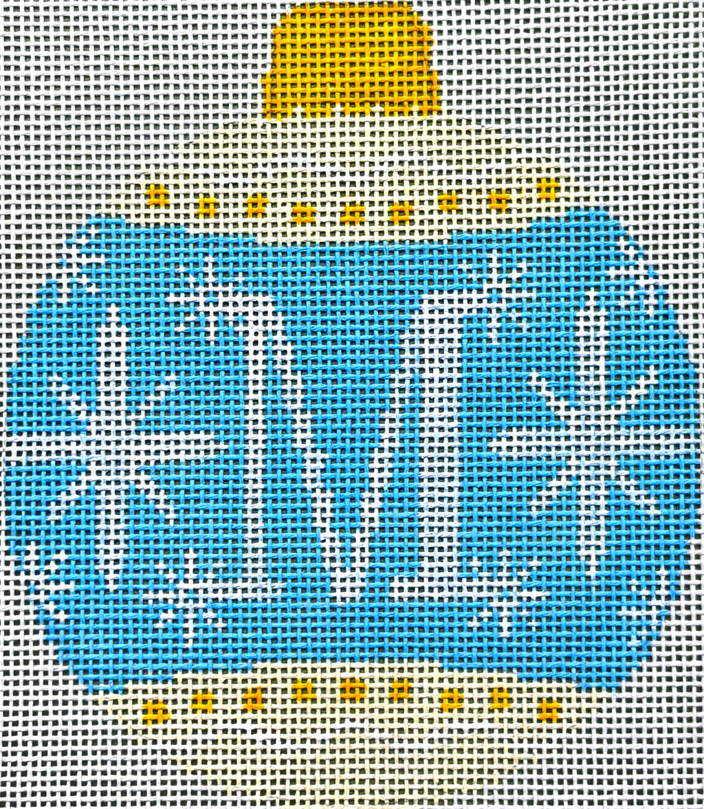 Ornament - Snow Flakes Christmas Ball (Letter M)